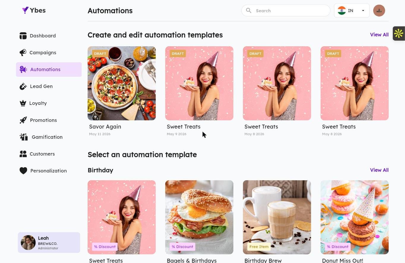 winbak Automations — pre-built templates for birthdays, win-backs, and milestones